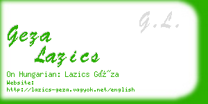 geza lazics business card